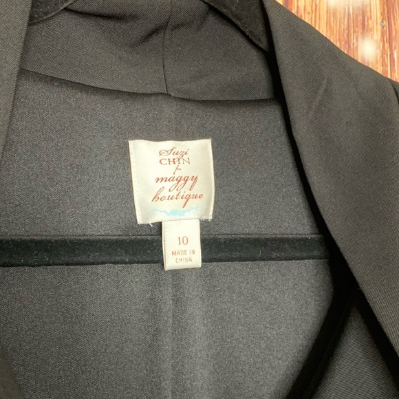 Suzi Chin Maggy Boutique Sleeveless Cocktail Dress Black Bronze Studs  Size 10. - Picture 7 of 7